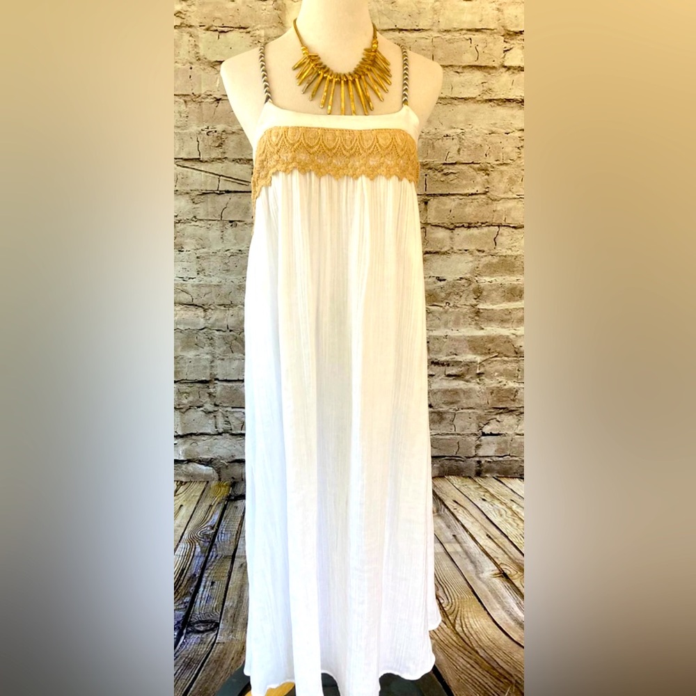 Japna White Cotton Beachy Dress